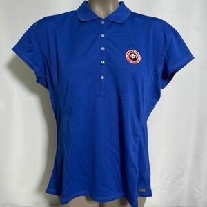 Panda Express Pro Celebrity Royal Blue Stretch Collared Polo Shirt Women's XL